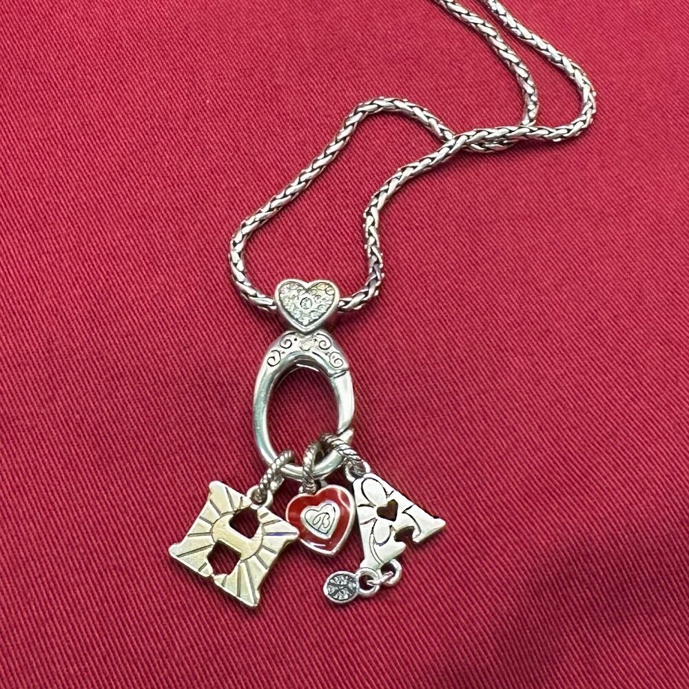 Brighton ABC Hook Charm Necklace w/Heart Charm & Initial Charms - Picture 13 of 13